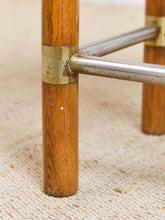 Load image into Gallery viewer, 1970s Brutalist Chrome and Oak Stools
