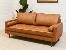 Load image into Gallery viewer, Caramel Sofa Button Tufted
