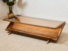Load image into Gallery viewer, Solid Walnut Glass Top Coffee Table
