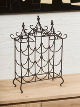 Load image into Gallery viewer, Antique Ornate Wrought Iron Pagoda-Style Wine Rack
