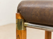 Load image into Gallery viewer, 1970s Brutalist Chrome and Oak Stools
