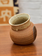 Load image into Gallery viewer, Hand-Thrown Studio Pottery Vase with Earthy Glaze and Speckled Rim
