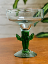 Load image into Gallery viewer, Set of 3 Handblown Cactus Margarita Glasses

