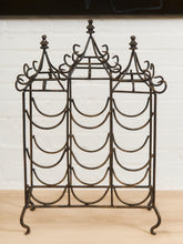 Load image into Gallery viewer, Antique Ornate Wrought Iron Pagoda-Style Wine Rack
