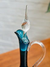 Load image into Gallery viewer, Teal Empoli Italian Glass Decanter and 6 Glasses
