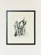 Load image into Gallery viewer, Abstract Figures, Mid-century, Modern Black, Gray, and White
