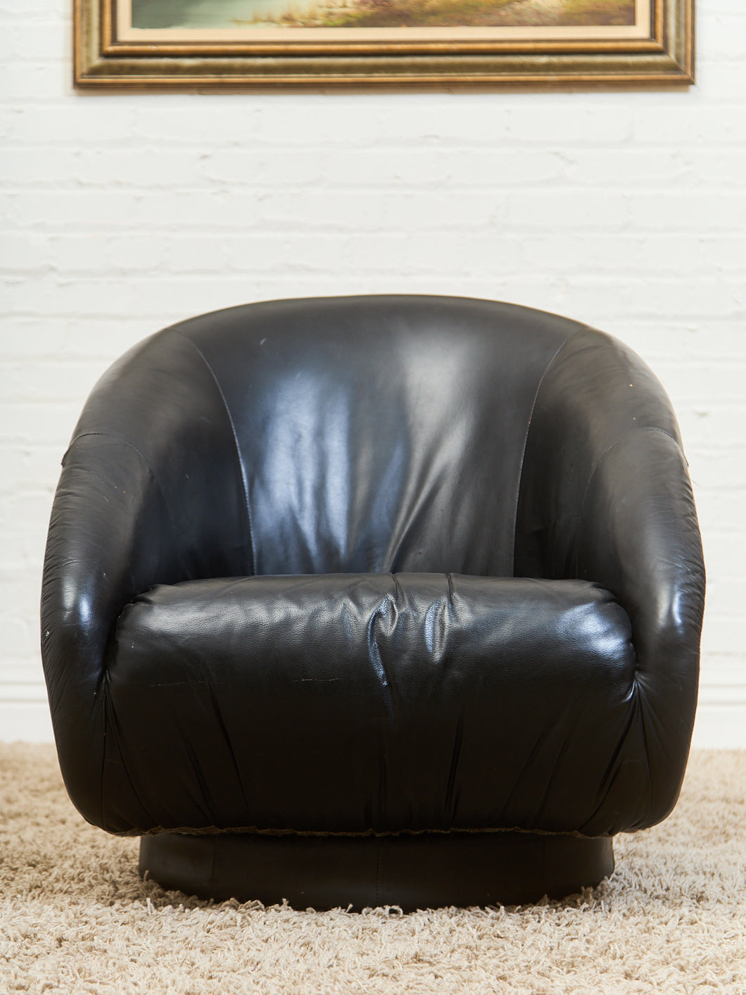 1970’s Leather Space Age Swivel Chair
