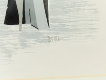 Load image into Gallery viewer, Abstract Figures, Mid-century, Modern Black, Gray, and White
