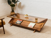 Load image into Gallery viewer, Solid Walnut Glass Top Coffee Table
