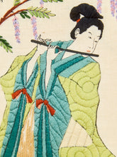 Load image into Gallery viewer, Japanese Silk Embroidery of Courtyard Musicians

