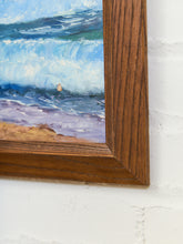 Load image into Gallery viewer, Framed Peaceful Coastal Seascape Oil Painting
