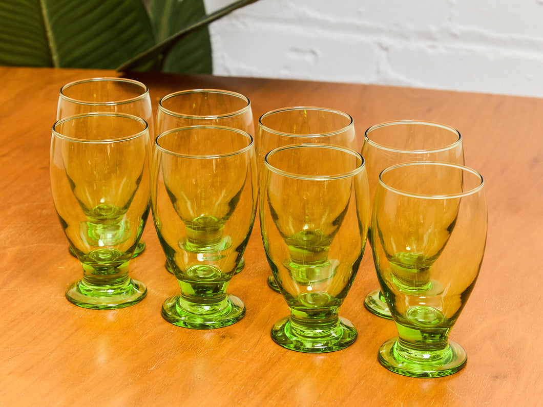 Cristar Copa Lexington Lime Green Footed Glasses Water Wine Goblets –  Sunbeam Vintage