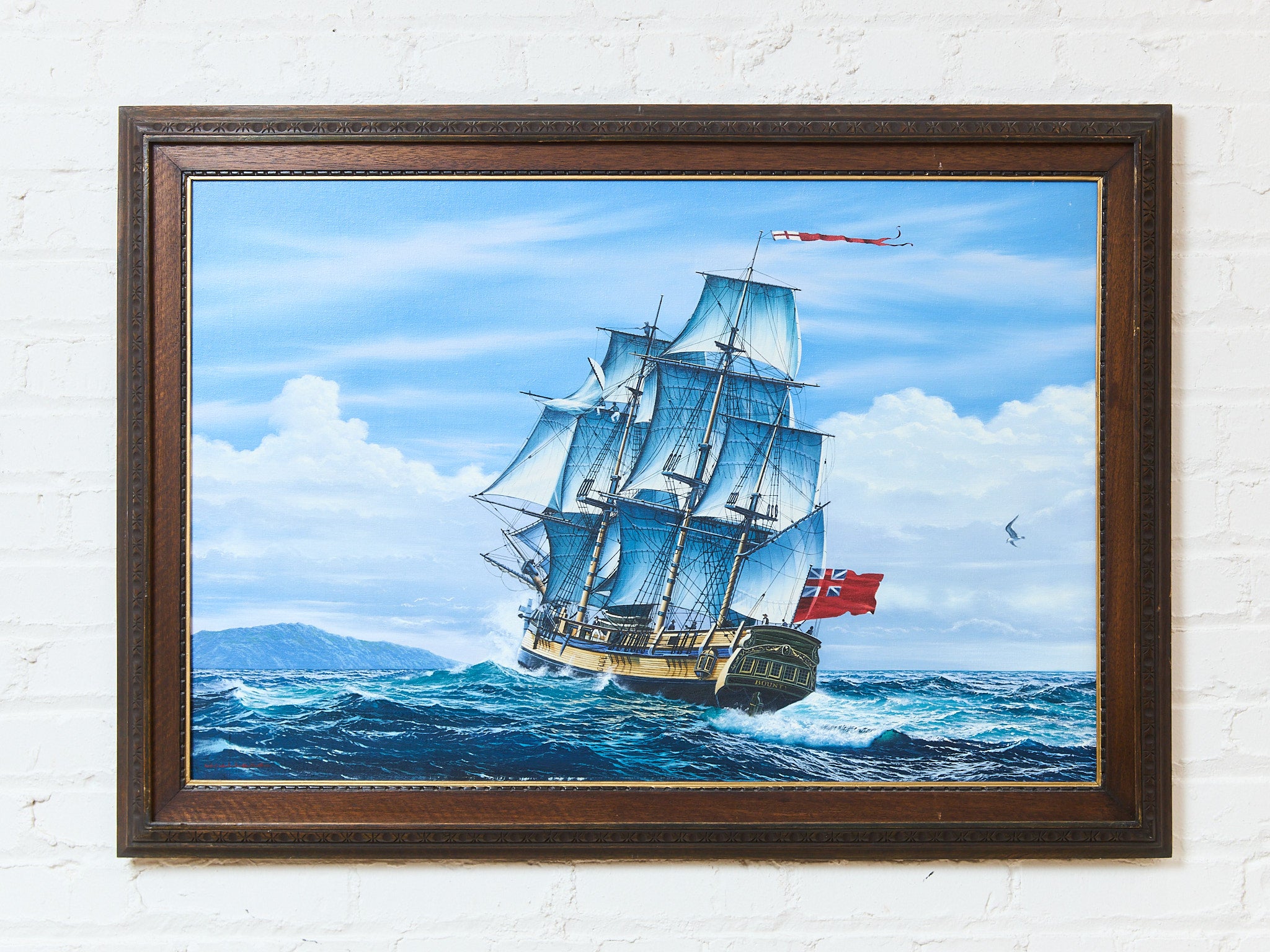 洋書: Ship, Sea & Sky 帆船 Marine art Vintage Tall Ship Sailing Oil Painting Nautical Maritime Seascape