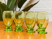 Load image into Gallery viewer, Cristar Copa Lexington Lime Green Footed Glasses Water Wine Goblets
