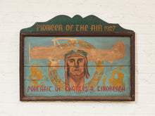 Load image into Gallery viewer, Portrait of Charles A. Lindbergh Pioneer of the Air 1927 Painted Sign
