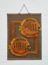Load image into Gallery viewer, Mid-Century Fiber Art Woven Fish Motif Tapestry by Tom Taylor
