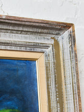 Load image into Gallery viewer, Vintage Mid Century Blue Hydrangeas in a Green Vase Signed Helen 1967
