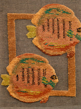 Load image into Gallery viewer, Mid-Century Fiber Art Woven Fish Motif Tapestry by Tom Taylor
