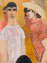 Load image into Gallery viewer, Figurative Painting with Three Men and Seated Figure
