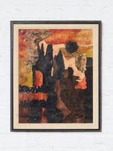 Load image into Gallery viewer, Black and Orange Mixed Media Expressionist Abstract by Shirley Bleviss
