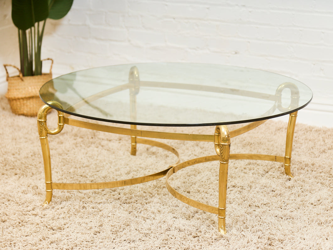 French Brass Regency Coffee Table