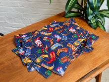 Load image into Gallery viewer, Vintage Red and Blue Cowboy Placemats
