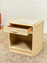 Load image into Gallery viewer, Bamboo Vintage Pair of Nightstands

