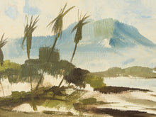 Load image into Gallery viewer, Waikiki Bay Landscape gouache Painting Signed #1
