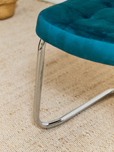 Load image into Gallery viewer, Teal Blond Rattan Dining Chair
