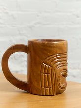 Load image into Gallery viewer, Wooden Tiki Face Mug/ Pen Holder
