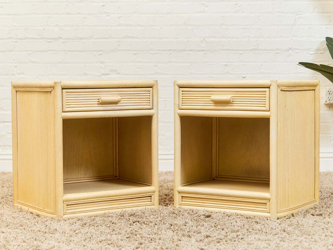 Bamboo Vintage Pair of Nightstands