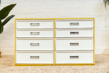 Load image into Gallery viewer, Yellow and White as Found Dresser
