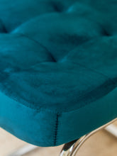 Load image into Gallery viewer, Teal Blond Rattan Dining Chair
