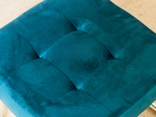 Load image into Gallery viewer, Teal Blond Rattan Dining Chair
