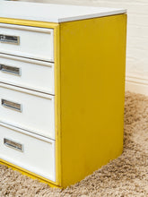 Load image into Gallery viewer, Yellow and White as Found Dresser
