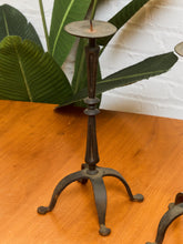 Load image into Gallery viewer, Pair of Vintage Iron Candlesticks
