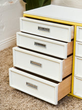 Load image into Gallery viewer, Yellow and White as Found Dresser
