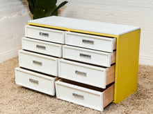 Load image into Gallery viewer, Yellow and White as Found Dresser
