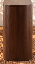 Load image into Gallery viewer, Carson six-door natural brown elm wood credenza with rich wood grain, concealed interior shelving, and rounded architectural end supports.


