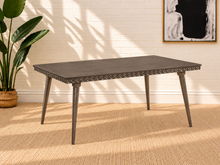 Load image into Gallery viewer, Image 1 of 4: Cedar 59-inch rectangular dining table in Brown Wood with embossed diamond-trim apron and tapered legs
