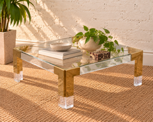 Load image into Gallery viewer, Cindy Square Glass Coffee Table in Gold
