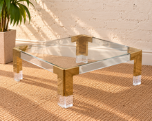 Load image into Gallery viewer, Cindy Square Glass Coffee Table in Gold
