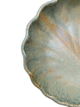 Load image into Gallery viewer, Scalloped Celadon Shallow Pottery Bowl by Ruez
