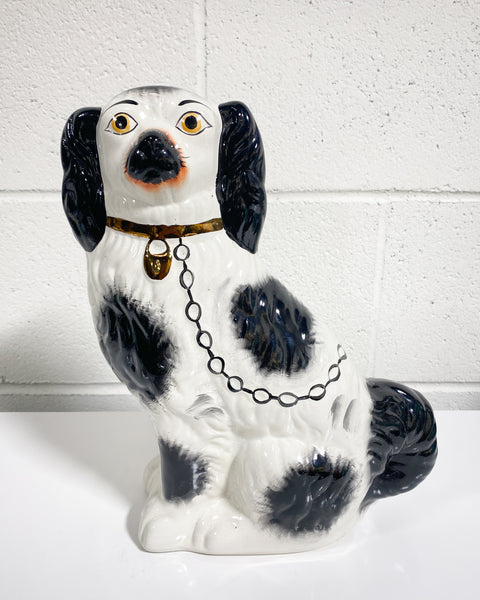 Vintage Staffordshire Ceramic Spaniel Dog Figurine- Left Facing