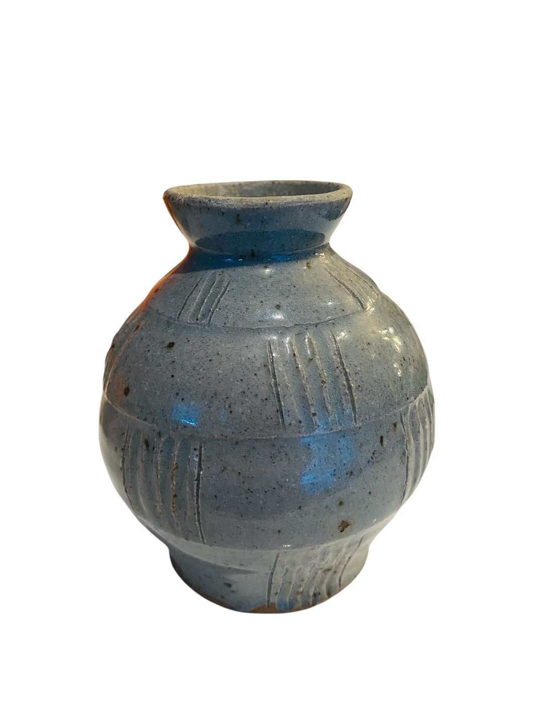 Bulbous Blue Gray signed LB