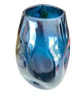 Load image into Gallery viewer, Large Beautiful Blue Hand Blown Glass Vase
