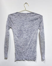 Load image into Gallery viewer, Vintage Speckled Gray Long Sleeve Blouse -As Found
