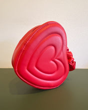 Load image into Gallery viewer, Red Heart Purse with Scrunchy Handle
