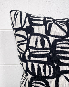 Black and White Graphic Square Pillow