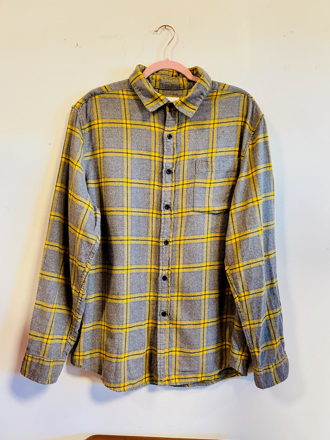 Grey and Yellow Flannel Shirt